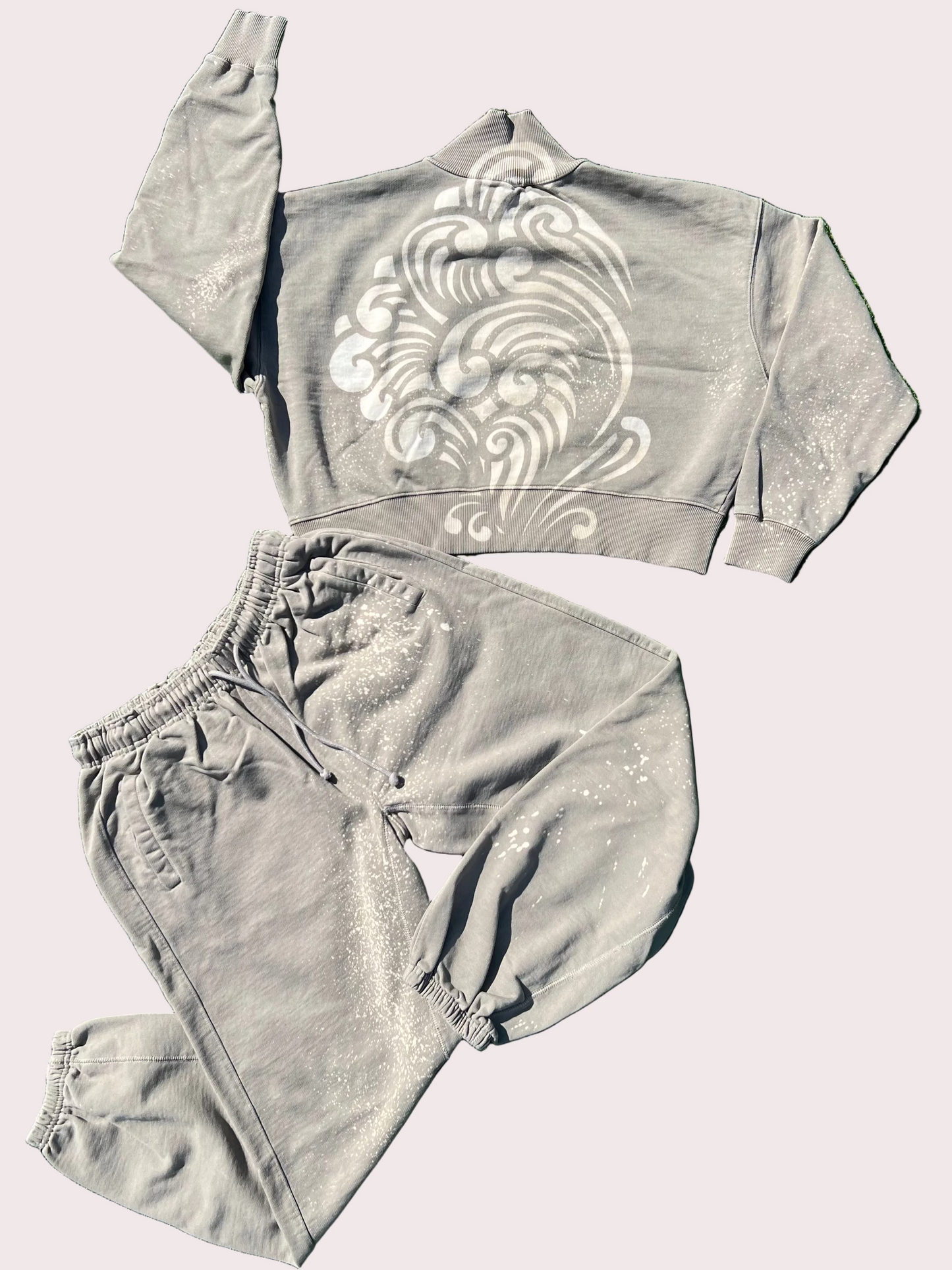 BS Distressed Cropped Jogger Set